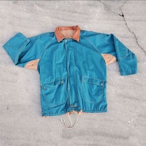 Vintage Barn Jacket Reversible Oversized Tan Green